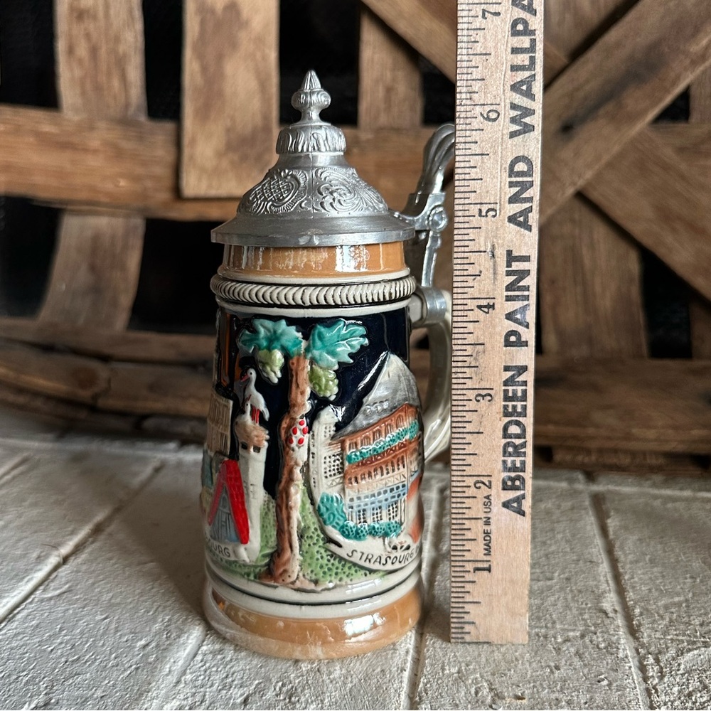 German small beer stein 6.5” Strasbourg (49)